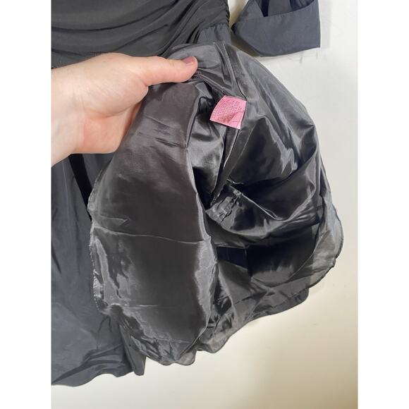 Eliza J Dress Size 10 Black Formal Fit & Flare 1950s Style Jersey Knit Satin - Picture 9 of 13